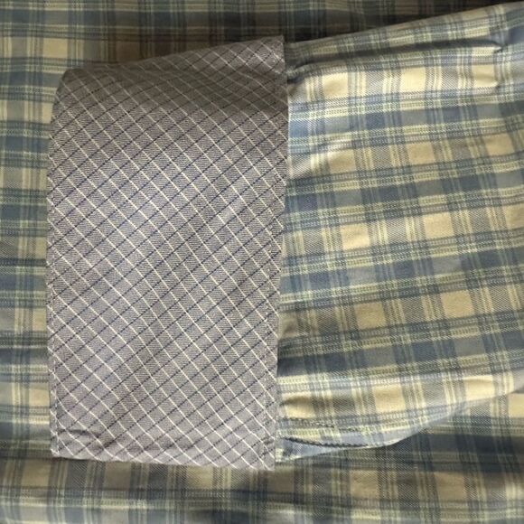 Men’s XXL shirt, blue and white, Neck size 18– 18 1/2 by JamesTattersall - Picture 5 of 9